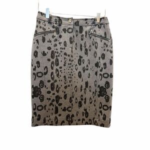 Worth Women’s Grey Animal Print Pencil Skirt NWOT Sz 4 Work Career